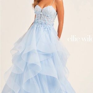ELLIE WILDE Light Blue Prom Gown